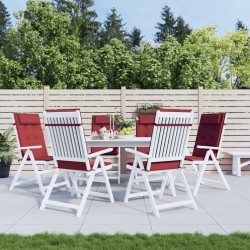 Coussins de chaise à dossier haut lot de 6 rouge bordeaux 