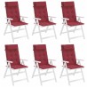 Coussins de chaise à dossier haut lot de 6 rouge bordeaux 