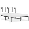 Cadre de lit métal sans matelas avec tête de lit noir 140x200cm 