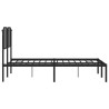 Cadre de lit métal sans matelas avec tête de lit noir 140x200cm 