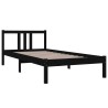 Cadre de lit sans matelas noir bois massif 90x200 cm 