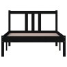 Cadre de lit sans matelas noir bois massif 90x200 cm 