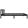 Cadre de lit sans matelas noir bois massif 90x200 cm 