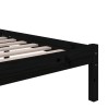 Cadre de lit sans matelas noir bois massif 90x200 cm 