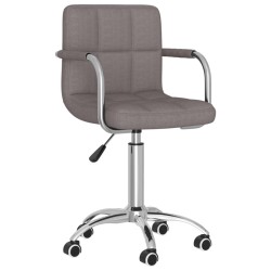 Chaise pivotante de salle à manger Taupe Tissu 