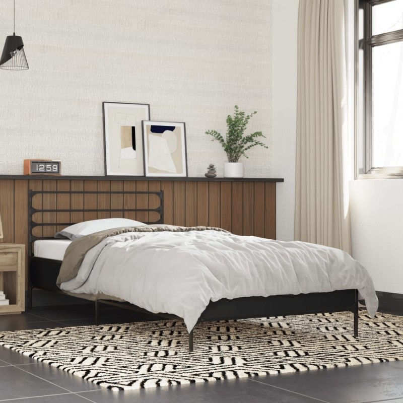 Cadre de lit sans matelas noir 100x200 cm 