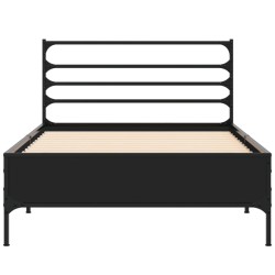 Cadre de lit sans matelas noir 100x200 cm 