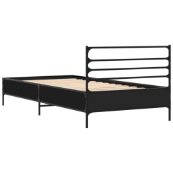 Cadre de lit sans matelas noir 100x200 cm 