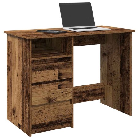 Bureau vieux bois 102x50x75 cm bois d'ingénierie 