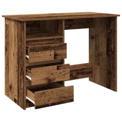 Bureau vieux bois 102x50x75 cm bois d'ingénierie 
