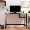 Bureau d'ordinateur Marbre blanc 100x36x74 cm Verre trempé 