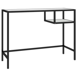 Bureau d'ordinateur Marbre blanc 100x36x74 cm Verre trempé 