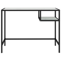 Bureau d'ordinateur Marbre blanc 100x36x74 cm Verre trempé 