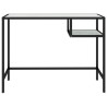 Bureau d'ordinateur Marbre blanc 100x36x74 cm Verre trempé 