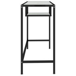 Bureau d'ordinateur Marbre blanc 100x36x74 cm Verre trempé 