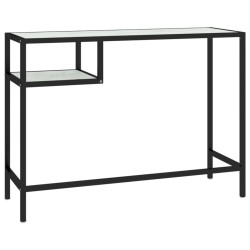 Bureau d'ordinateur Marbre blanc 100x36x74 cm Verre trempé 