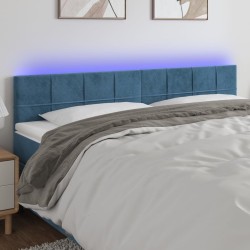 Tête de lit à LED Bleu foncé 200x5x78/88 cm Velours 