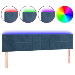 Tête de lit à LED Bleu foncé 200x5x78/88 cm Velours 
