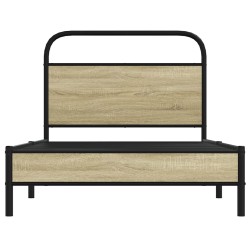 Cadre de lit sans matelas 107x203 cm chêne sonoma 