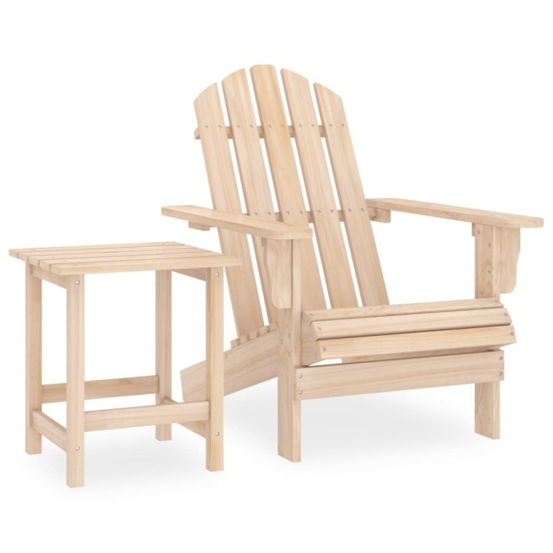 Chaise de jardin Adirondack avec table Bois de sapin massif 