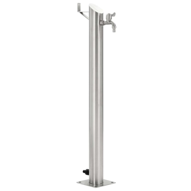 Colonne à eau de jardin ronde Acier inoxydable 95 cm 