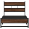 Cadre de lit en métal sans matelas chêne marron 107x203 cm 