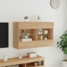 Meuble TV mural avec lumières LED chêne sonoma 98,5x30x60,5 cm 
