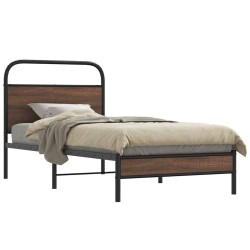 Cadre de lit sans matelas 107x203 cm chêne marron 
