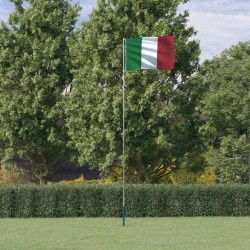 Drapeau de l'Italie et mât 5,55 m Aluminium 