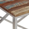 Table basse argenté inox et bois de récupération massif 