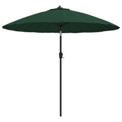 Parasol d'extérieur avec mât en aluminium 270 cm Vert 
