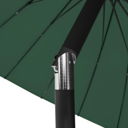 Parasol d'extérieur avec mât en aluminium 270 cm Vert 
