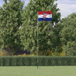 Drapeau de la Croatie et mât 5,55 m Aluminium 