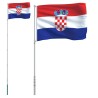 Drapeau de la Croatie et mât 5,55 m Aluminium 