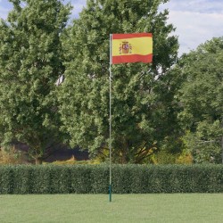 Drapeau de l'Espagne et mât 5,55 m Aluminium 