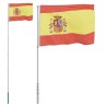 Drapeau de l'Espagne et mât 5,55 m Aluminium 