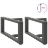 Pieds de table basse en T, 2 pièces, anthracite, 70 x 25 x (30-31) cm, acier 