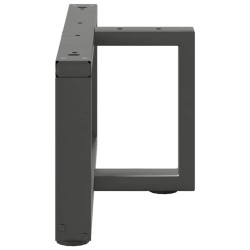 Pieds de table basse en T, 2 pièces, anthracite, 70 x 25 x (30-31) cm, acier 