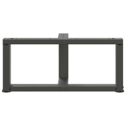 Pieds de table basse en T, 2 pièces, anthracite, 70 x 25 x (30-31) cm, acier 