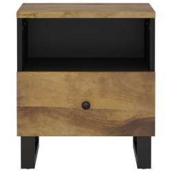 Table de chevet Bois de manguier solide et bois d'ingénierie 