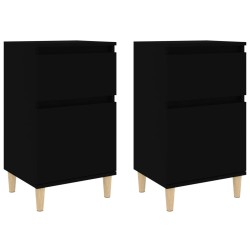 Tables de chevet 2 pcs noir 40x35x70 cm 