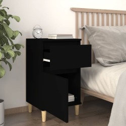 Tables de chevet 2 pcs noir 40x35x70 cm 