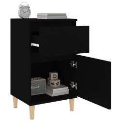 Tables de chevet 2 pcs noir 40x35x70 cm 