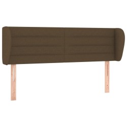 Tête de lit avec oreilles Marron foncé 147x23x78/88 cm Tissu 