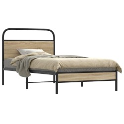 Cadre de lit sans matelas 107x203 cm chêne fumé bois ingénierie 