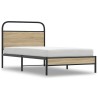 Cadre de lit sans matelas 107x203 cm chêne fumé bois ingénierie 