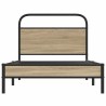 Cadre de lit sans matelas 107x203 cm chêne fumé bois ingénierie 