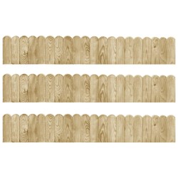Rouleaux de bordure 3 pcs 120 cm bois de pin imprégné 