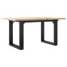 Table basse cadre en O 80x50x40 cm bois de pin massif et acier 