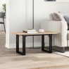 Table basse cadre en O 80x50x40 cm bois de pin massif et acier 